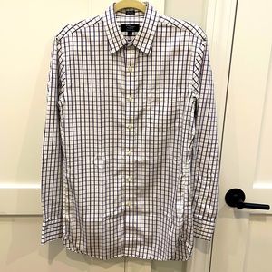 J.Crew Factory Purple/White Checkered Thompson Dress Shirt